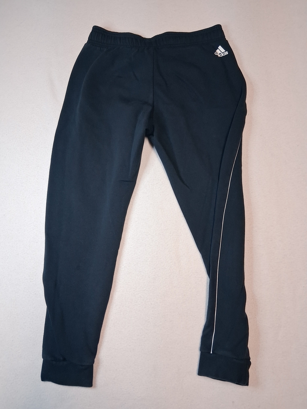Adidas Black Track Pants with White Piping